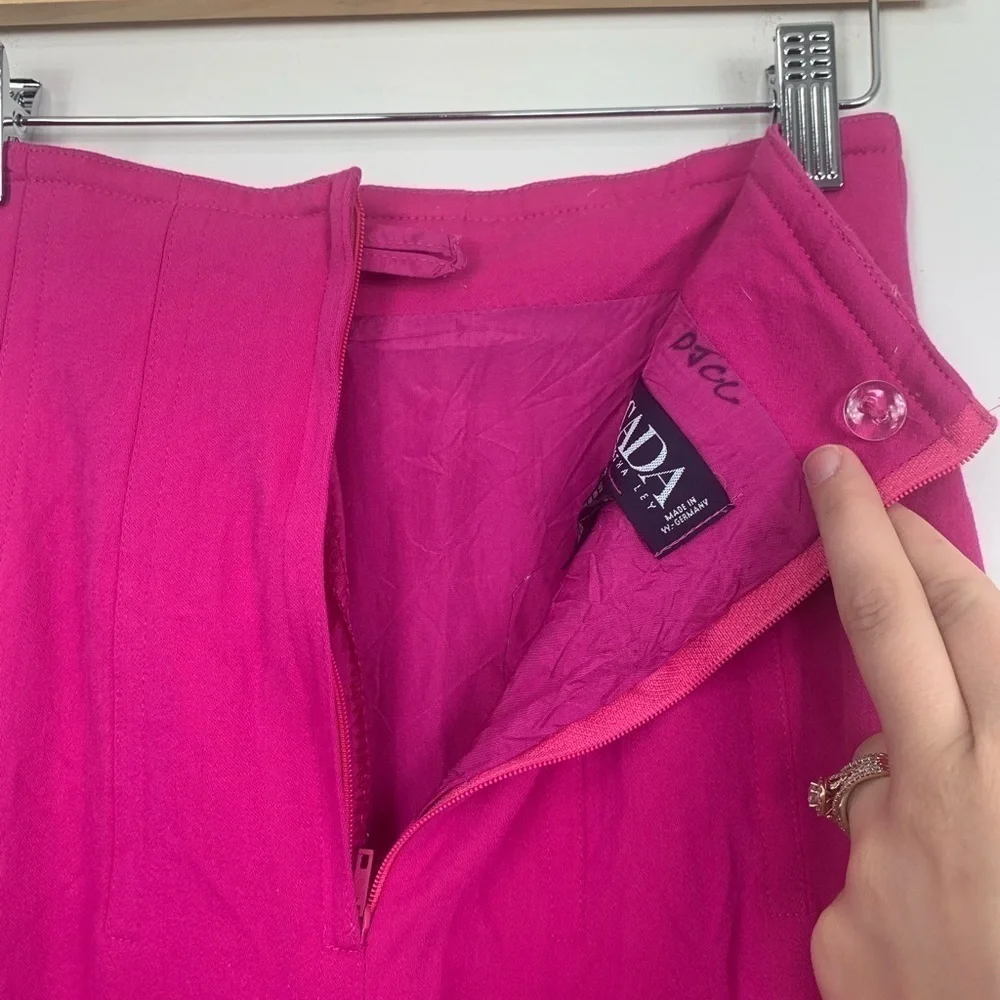 Vintage Escada by Margaretha Ley New Wool Barbiecore Hot Pink Pencil Skirt 2